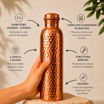 Borraccia in Rame – SalutePura™ | Acqua Purificata Naturalmente, Senza Plastica