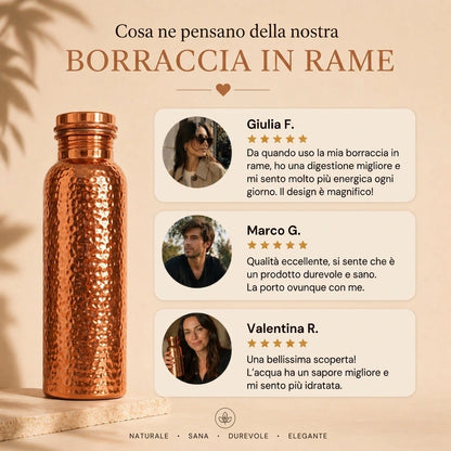 Borraccia in Rame – SalutePura™ | Acqua Purificata Naturalmente, Senza Plastica